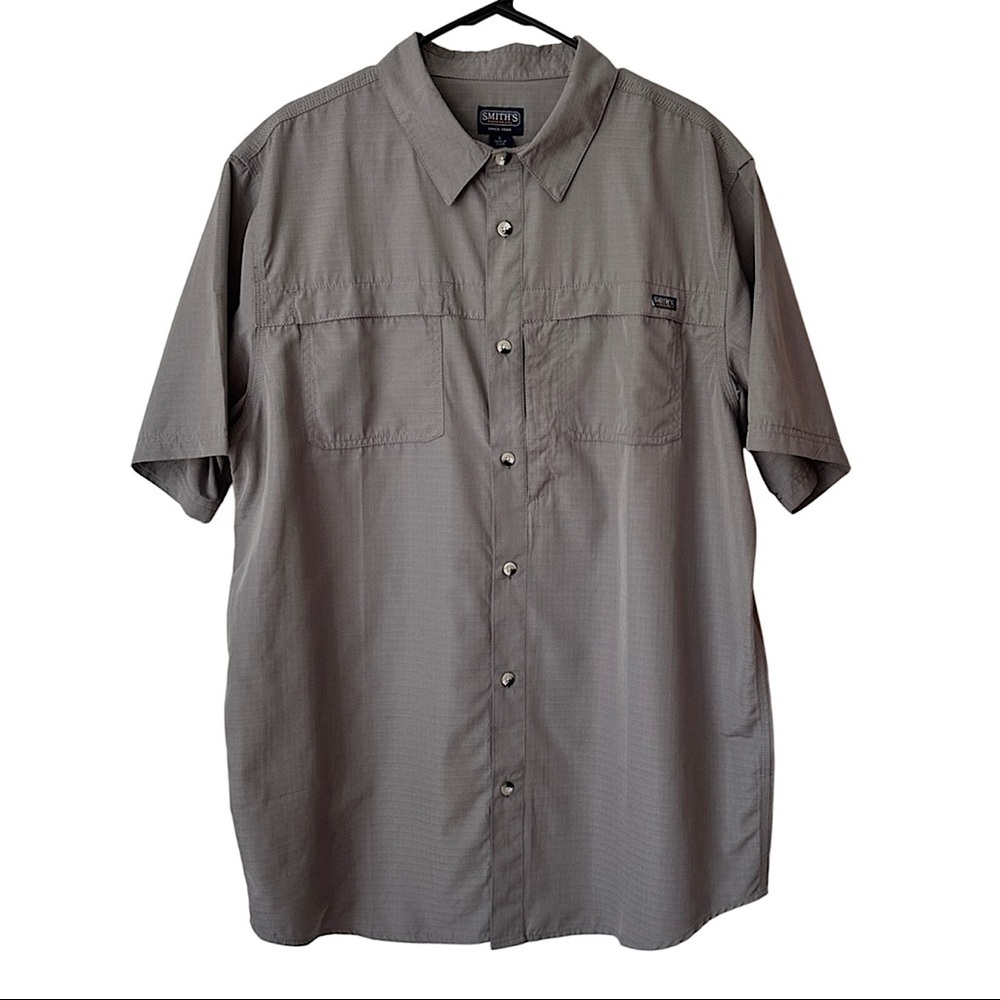 3/$20💥 Smiths Workwear‎ Button Down Shirt Ripstop Collared Short Sleeve Utility